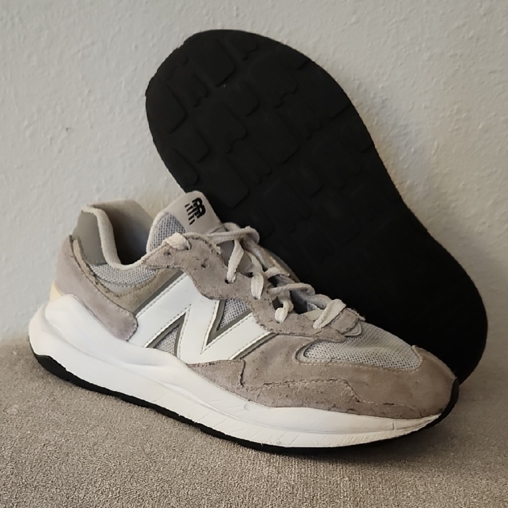 New Balance Gray and White Sneakers